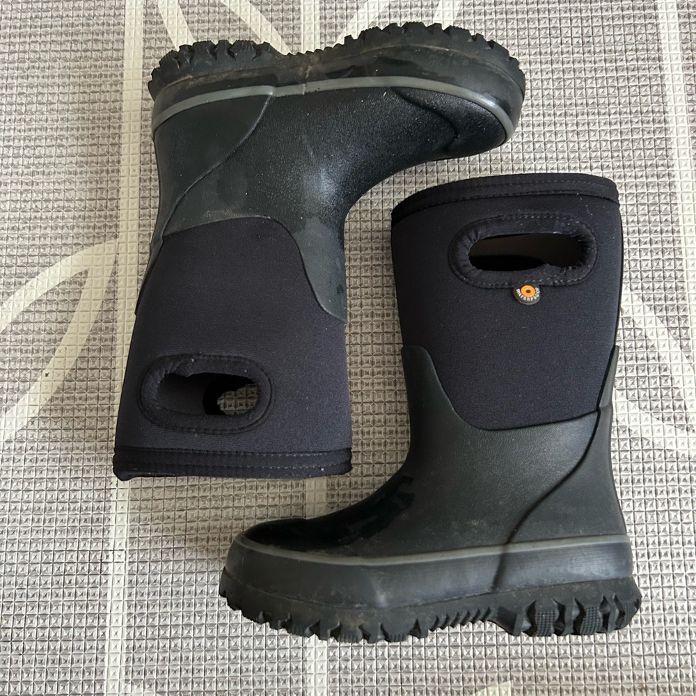 Bogs Black Kids Waterproof Rain Boots, 9T